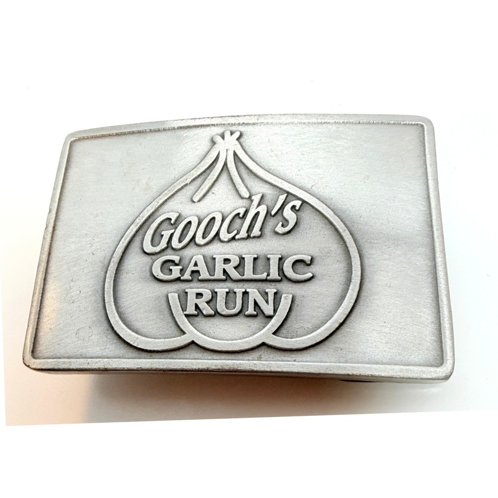 Gooch's Garlic Run Motorcycle Rally Solid Pewter Belt Buckle Made in Canada